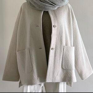 Evam Eva 100% Wool Jacket Ivory